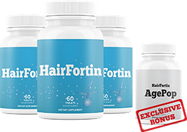 HairFortin 3 bottles — 90-day supply with free HairFortin AgePop bonus bottle