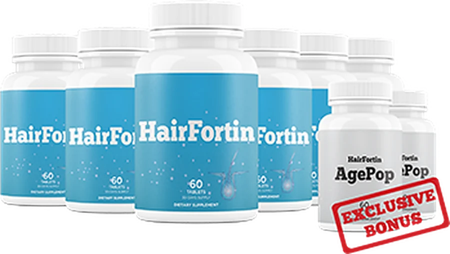 HairFortin 6 bottles — 180-day supply with 2 free HairFortin AgePop bonus bottles