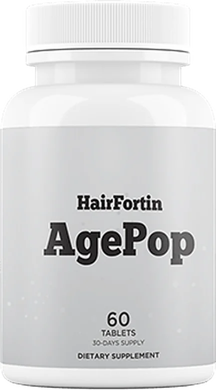 HairFortin AgePop 60-tablet bottle — free 30-day bonus supply with the 3-bottle HairFortin package